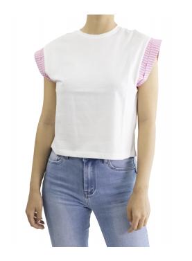 T shirt con manica colorata Only